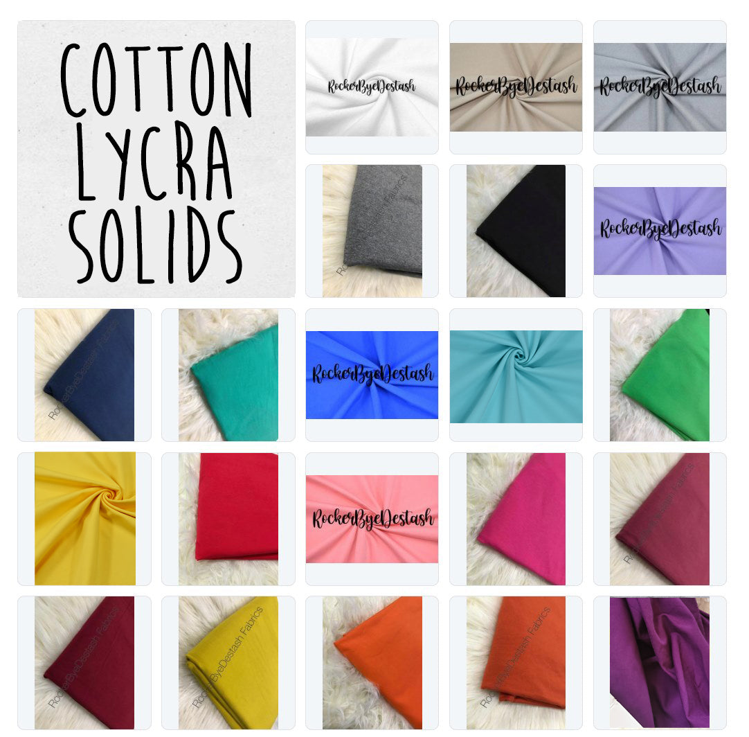 Cotton Lycra Solids - 220gsm Extra Wide - Retail – RockerByeRetail