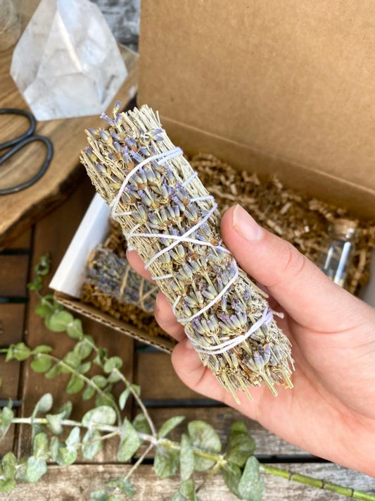 Blue Sage Smudge Stick with Lavender, Smoke Cleanse, White Sage Alternative, Sage Stick by Larks and Leo