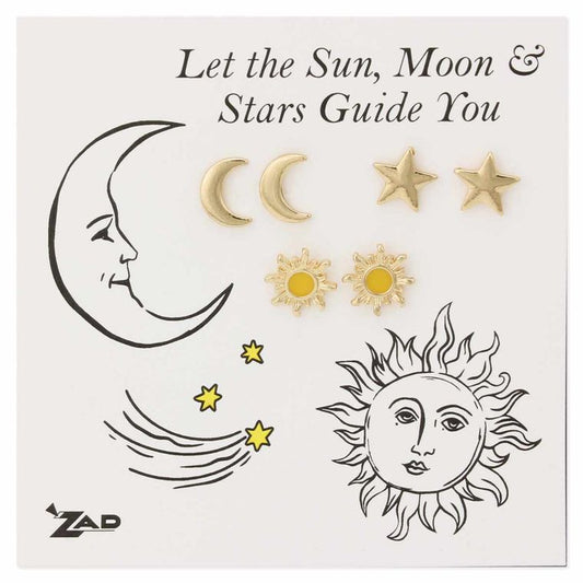 Celestial Sky Enamel Post Earrings Set by ZAD Fashion Inc - Gift